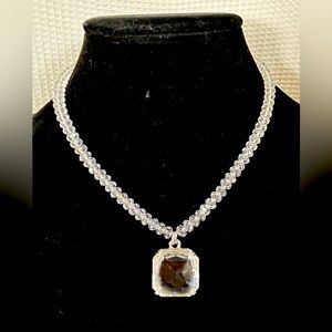 Swarovski square crystal pendant necklace